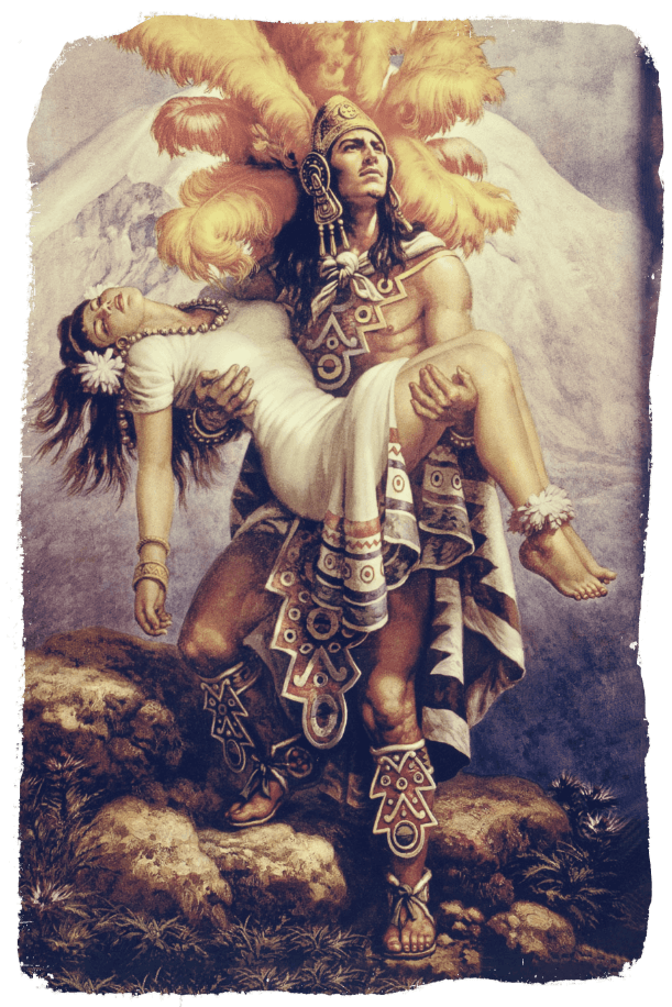 Aztec Princess Iztaccíhuatl and Aztec Warrior Popocatépetl
